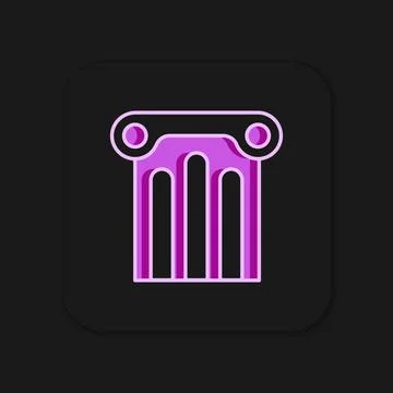 Filled outline Ancient column icon isolated on black background. Flat fille.. Stock-Illustration