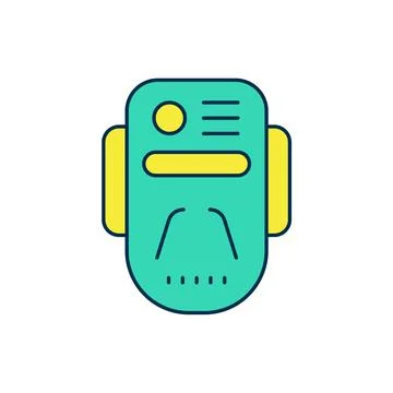 Filled outline Artificial intelligence robot icon isolated on white background Stock Illustration