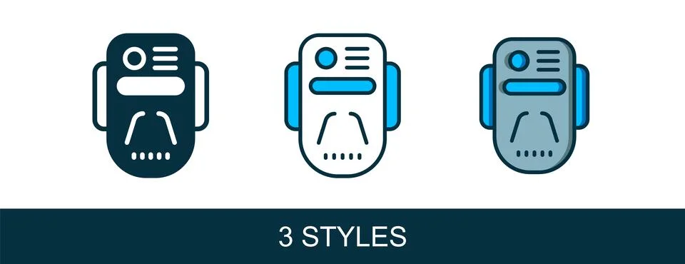 Filled outline Artificial intelligence robot icon isolated on white backgro.. Stock Illustration