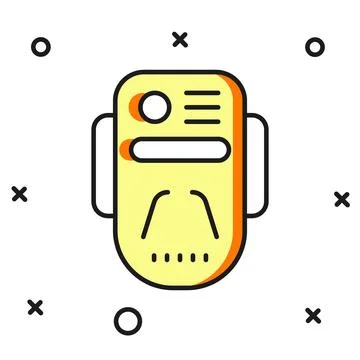 Filled outline Artificial intelligence robot icon isolated on white backgro.. Stock Illustration