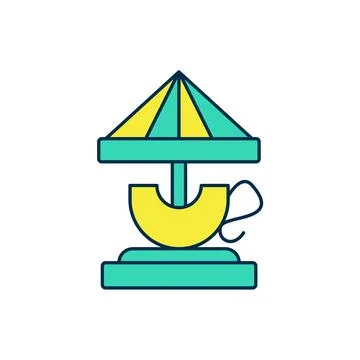 Filled outline Attraction carousel icon isolated on white background. Amuse.. Stock Illustration