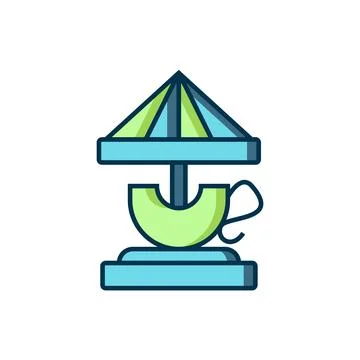 Filled outline Attraction carousel icon isolated on white background. Amuse.. Stock Illustration