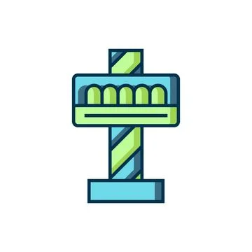 Filled outline Attraction carousel icon isolated on white background. Amuse.. Stock Illustration
