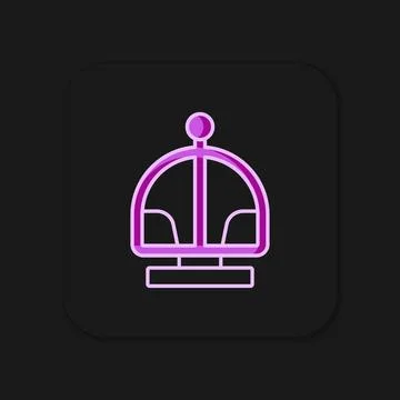 Filled outline Attraction carousel icon isolated on black background. Amuse.. Stock Illustration