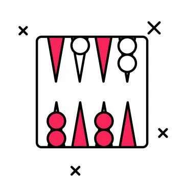 Filled outline Backgammon board icon isolated on white background. Vector Stock Illustration