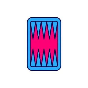 Filled outline Backgammon board icon isolated on white background. Vector 스톡 일러스트