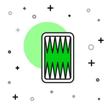 Filled outline Backgammon board icon isolated on white background. Vector Illustrazione stock