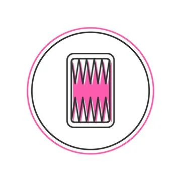 Filled outline Backgammon board icon isolated on white background.  Vector Stock Illustration