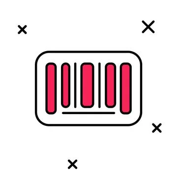 Filled outline Barcode icon isolated on white background. Vector Stock Illustration