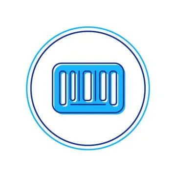 Filled outline Barcode icon isolated on white background. Vector Stock Illustration