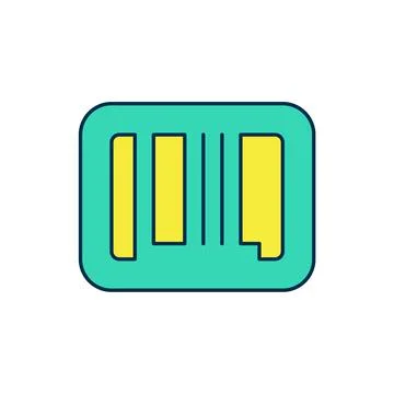 Filled outline Barcode icon isolated on white background. Vector Stock Illustration