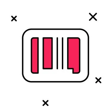 Filled outline Barcode icon isolated on white background. Vector 스톡 일러스트