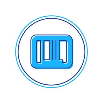 Filled outline Barcode icon isolated on white background. Vector Illustrazione stock