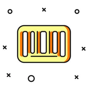 Filled outline Barcode icon isolated on white background. Flat filled outli.. Stock Illustration