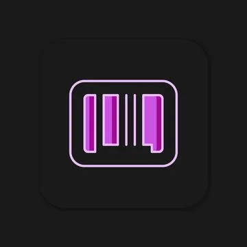 Filled outline Barcode icon isolated on black background. Flat filled outli.. Illustrazione stock
