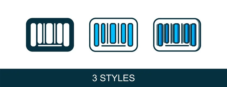 Filled outline Barcode icon isolated on white background.  Vector Stock Illustration