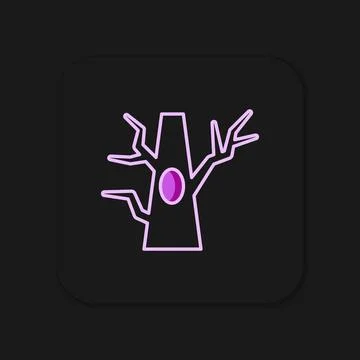 Filled outline Bare tree icon isolated on black background. Flat filled out.. Stock Illustration
