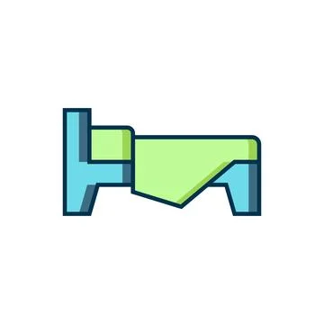 Filled outline Bed icon isolated on white background. Flat filled outline s.. Stock Illustration