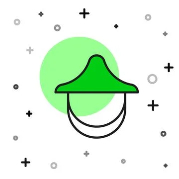 Filled outline Beekeeper with protect hat icon isolated on white background Stock Illustration