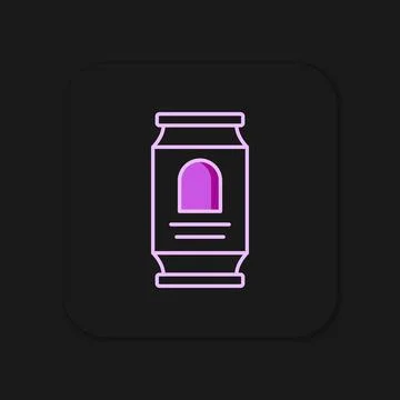 Filled outline Beer can icon isolated on black background. Flat filled outl.. Stock Illustration