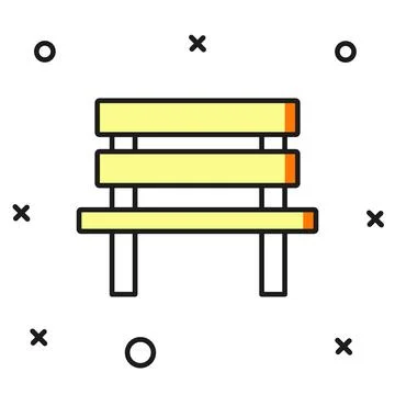 Filled outline Bench icon isolated on white background. Flat filled outline.. Stockillustratie