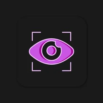 Filled outline Big brother electronic eye icon isolated on black background.. Stockillustratie