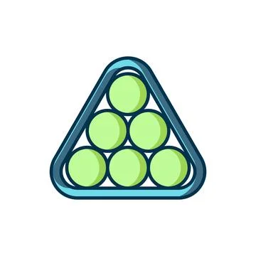 Filled outline Billiard balls in a rack triangle icon isolated on white bac.. Stock Illustration