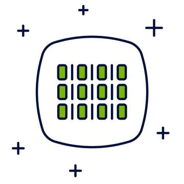 Filled outline Binary code icon isolated on white background. Vector Stock Illustration