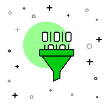 Filled outline Binary code icon isolated on white background. Vector Stock Illustration