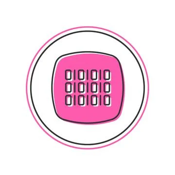 Filled outline Binary code icon isolated on white background. Vector 스톡 일러스트