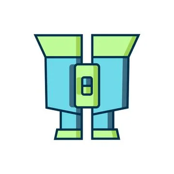 Filled outline Binoculars icon isolated on white background. Find software .. Stock Illustration