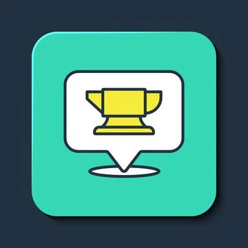 Filled outline Blacksmith anvil tool icon isolated on blue background. Metal 스톡 일러스트