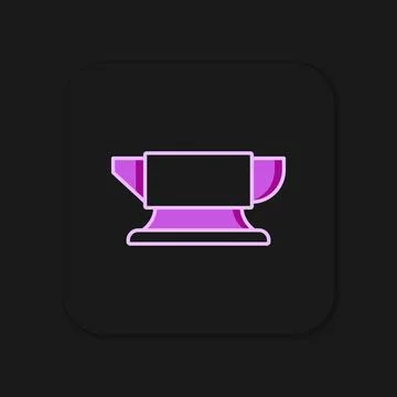 Filled outline Blacksmith anvil tool icon isolated on black background. Met.. Illustrazione stock