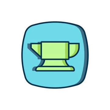 Filled outline Blacksmith anvil tool icon isolated on white background. Met.. Stock Illustration