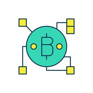 Filled outline Blockchain technology Bitcoin icon isolated on white background イラスト素材