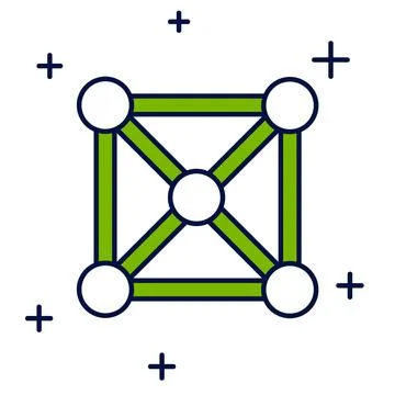 Filled outline Blockchain technology icon isolated on white background. Cry.. Stock Illustration