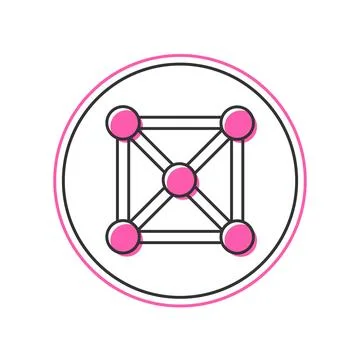 Filled outline Blockchain technology icon isolated on white background. Cry.. Stock Illustration