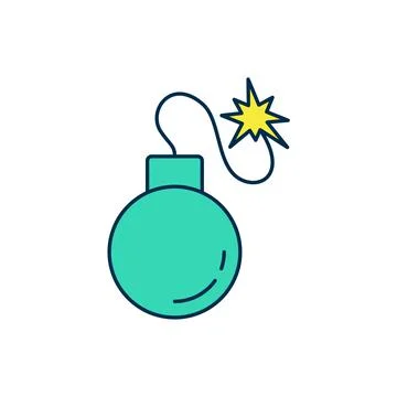 Filled outline Bomb ready to explode icon isolated on white background. Vector 库存插图