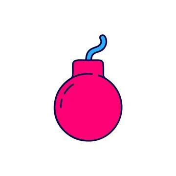 Filled outline Bomb ready to explode icon isolated on white background. Vector Stock Illustration
