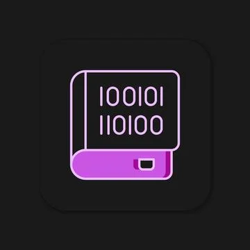 Filled outline Books about programming icon isolated on black background. P.. Stock Illustration