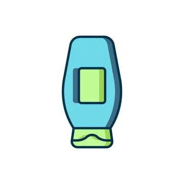 Filled outline Bottle of shampoo icon isolated on white background. Flat fi.. Stock Illustration