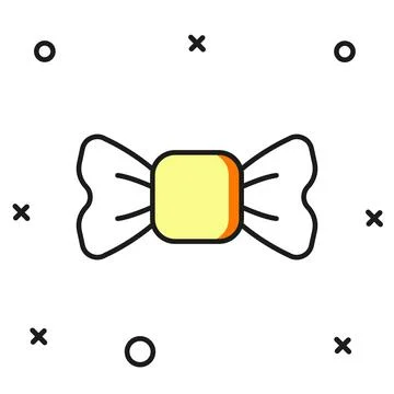 Filled outline Bow tie icon isolated on white background. Flat filled outli.. 스톡 일러스트