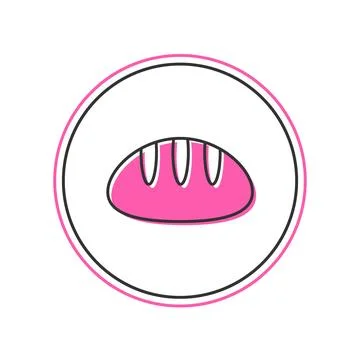 Filled outline Bread loaf icon isolated on white background.  Vector Stock Illustration
