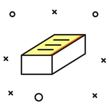 Filled outline Brick icon isolated on white background. Flat filled outline.. Stock Illustration