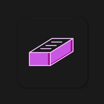 Filled outline Brick icon isolated on black background. Flat filled outline.. Stock Illustration