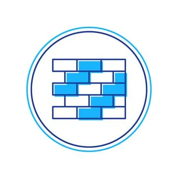 Filled outline Bricks icon isolated on white background. Vector Illustrazione stock