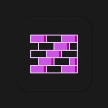 Filled outline Bricks icon isolated on black background. Flat filled outlin.. Illustrazione stock