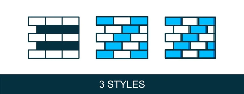 Filled outline Bricks icon isolated on white background.  Vector Illustrazione stock