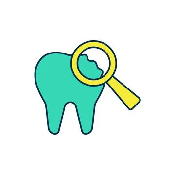Filled outline Broken tooth icon isolated on white background. Dental problem Stock Illustration