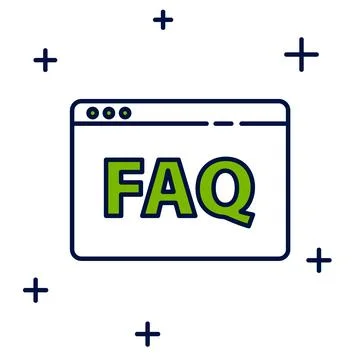 Filled outline Browser FAQ icon isolated on white background. Internet Ilustración de archivo